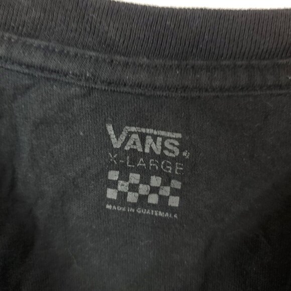 Vans Off The Wall Long Slv Black Checkered Graphic Print TShirt Sz X Large - Picture 6 of 11